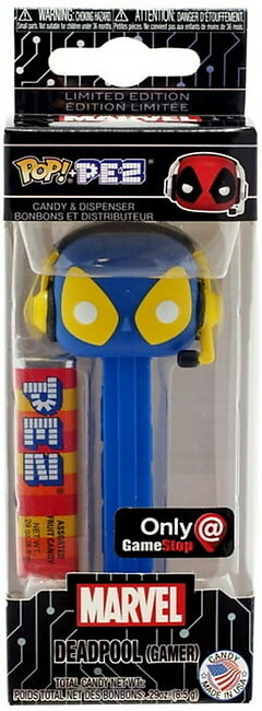 Funko Pop! PEZ Deadpool Candy Dispenser Gamer, Blue & Yellow
