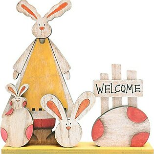 Tabletop Easter Decoration- Rustic Wooden Bunny
