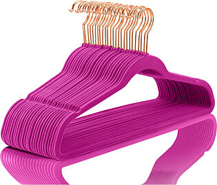 Premium Velvet Hangers - Pack of 50 - Pink