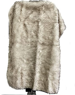 Faux Fur Dog Blanket - 60 x 50 - Ivory/Chocolate