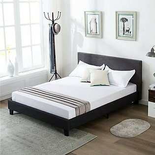 Upholstered Linen Platform Bed - Queen - Grey