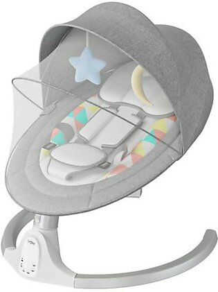 Baby Swing, Infant Bouncer Seat, Intelligence Timing 5 Gears Adjustment & Washable - Grey Multi Shapes