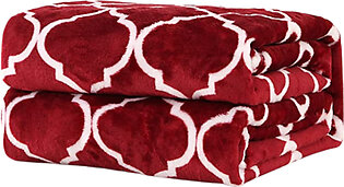 Flannel Fleece Blanket Throw Size - Wine Red - 50 x 60