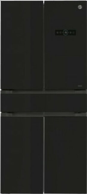 Hoover HN5D84B Refrigerator, 461L Net Capacity, Glossy Black