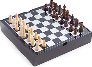 Black Lacquered Wood Multi-Game Set