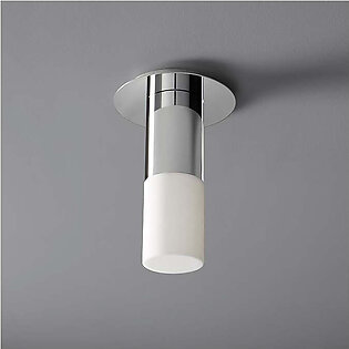 Pilar Single-Light Small LED Flush Mount Ceiling Fixture with Acrylic Shade - Polished Chrome