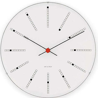 Bankers 11.4" Wall Clock - White/Black/Red