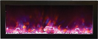 Panorama 60" Electric Deep Built-In Electric Fireplace with Optional Black Steel Surround