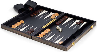 Backgammon Set with Wenge Wood Exterior and Black/White Interior