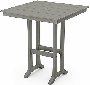 Farmhouse Trestle 37" Bar Table - Slate Gray