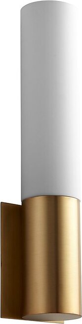 Magnum Single-Light LED Wall Sconce with Acrylic Shade - Aged Brass
