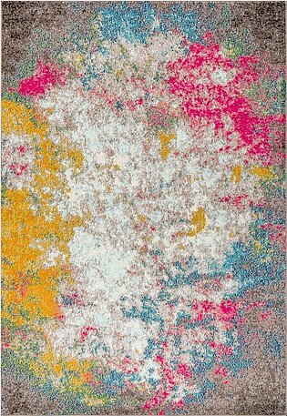 Contemporary POP Modern Abstract Yellow/ 60"L x 36"W Area Rug - Multi