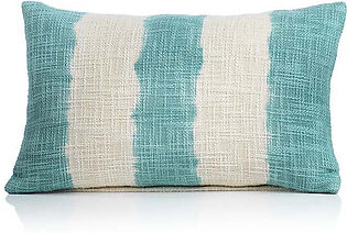 Naxos 18" x 18" Tie-Dye Blue Stripe Cotton Throw Pillow