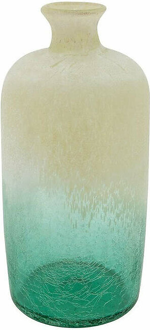 16" Frosted Glass Vase - Green