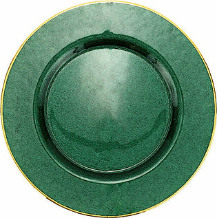 Metallic Glass Emerald Service Plate/Charger