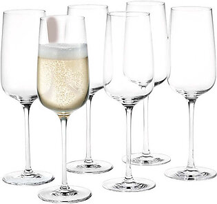 Bouquet 9.8 Oz Champagne Glasses Set of 6 - Clear