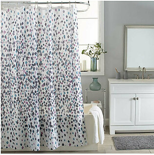 Purple Rain White/Purple Shower Curtain/Eva Shower Curtain Liner/Annex Chrome Shower Hooks Set