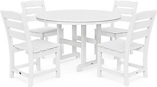 Lakeside Five-Piece Round Side Chair Dining Set - White