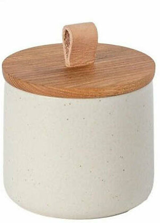 Pacifica 5" Canister with Oak Wood Lid - Vanilla