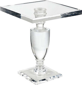 Jacobs Square Acrylic Pedestal Accent Table