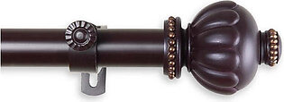 Sinclair Curtain Rod 1" Diameter x 66" - 120" Long - Mahogany