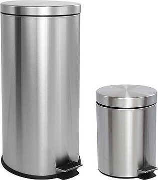 Oscar 8-Gallon Step-Open Trash Can - Stainless Steel