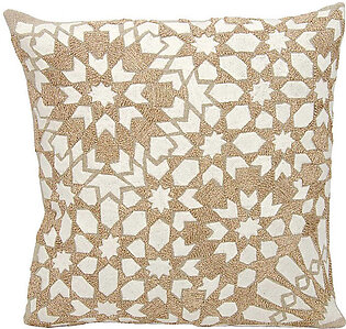 Mina Victory Couture Luster Gleaming Stars Ivory 16" x 16" Throw Pillow
