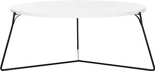 Mae Retro Mid-Century Lacquer Coffee Table - White/Black