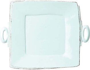 Lastra Handled Square Platter - Aqua