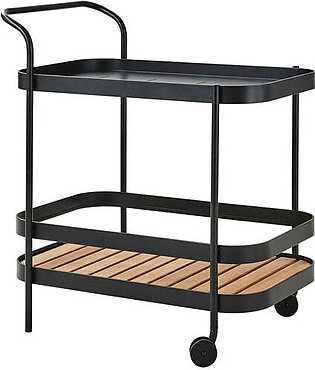 Roll Bar Trolley with Teak Table Top