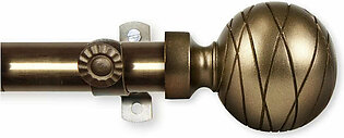Charles Curtain Rod 13/16" Diameter x 120" - 170" Long - Antique Brass