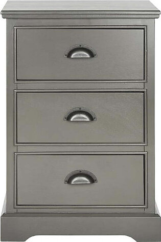 Griffin Three-Drawer Side Table - Gray