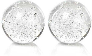 3.5" Crystal Fill Ball with Bubbles Set of 2