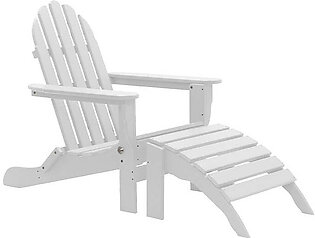 The Adirondack Chair/Ottoman - White