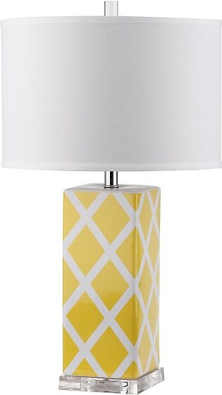 Garden Single-Light Lattice Table Lamp - Yellow