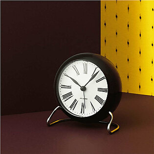 Roman 4.7" Table Clock - White/Black