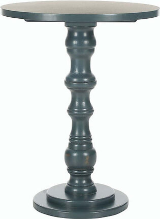 Greta Round Top Accent Table - Steel Teal
