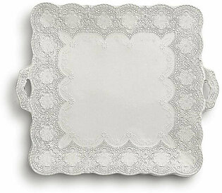 Merletto Antique Square Platter with Handles