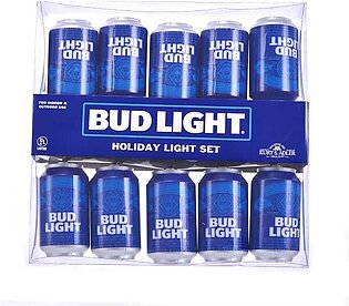 10-Light Bud Light Beer Can New Logo Light Set