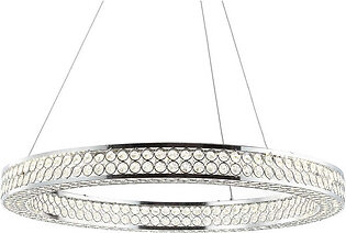 Benton LED Chandelier - Clear and Chrome