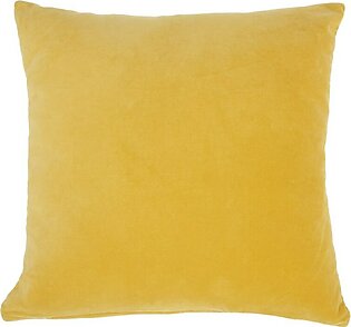 Solid Velvet Yellow 16" x 16" Throw Pillow