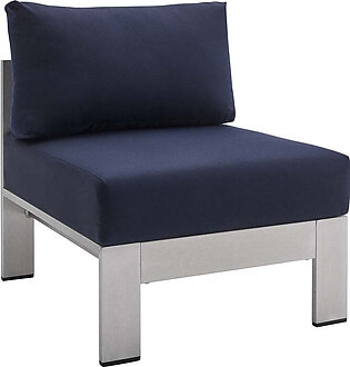 Shore Sunbrella Fabric Aluminum Outdoor Patio Armless Chair