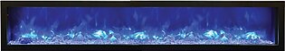 Panorama 88" Electric Slim Built-In Electric Fireplace with Optional Black Steel Surround