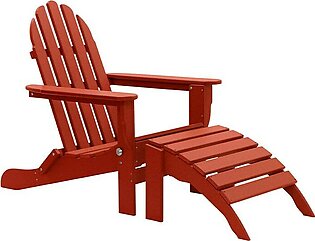 The Adirondack Chair/Ottoman - Bright Red