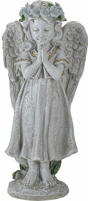 10" Angel Standing in Prayer Outdoor Garden Statue