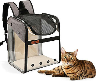 Expandable Pet Backpack for 22 Lbs. Dogs and Cats - Gray