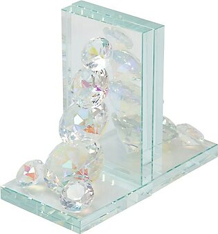 Crystal Diamond Bookends Set of 2 - Rainbow