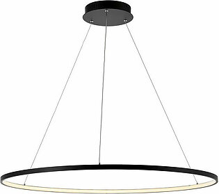 Circulo Single-Light LED Chandelier - Matte Black