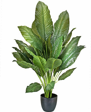 34" Artificial Spathiphyllum Plant in Plastic Filler Pot