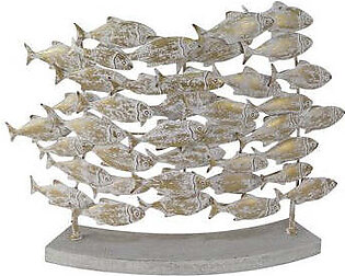 Beige Metal Coastal Sculpture Fish